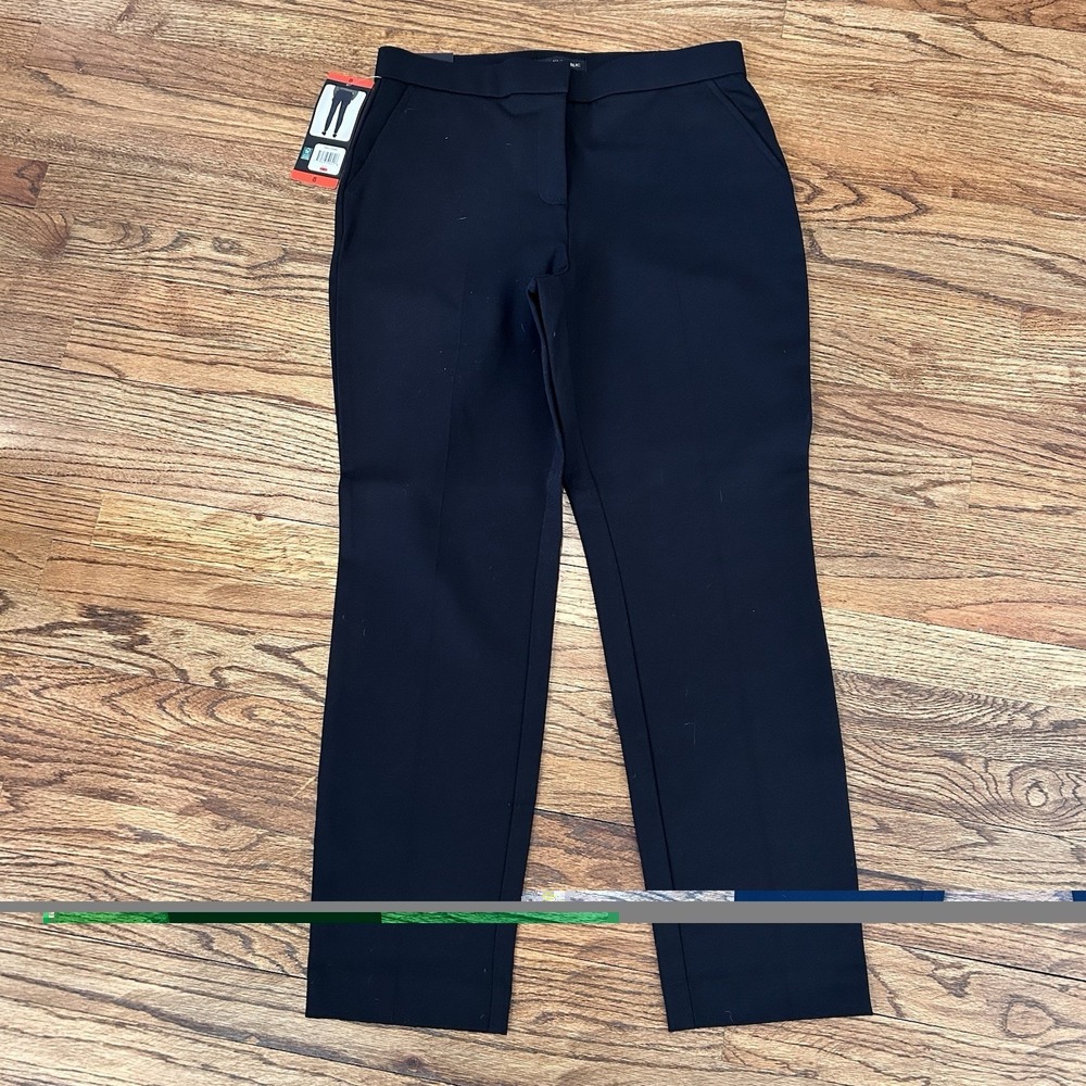 NWT Banana Republic Black Stretch Ponte Pant High Rise Slim Straight Leg Size 8